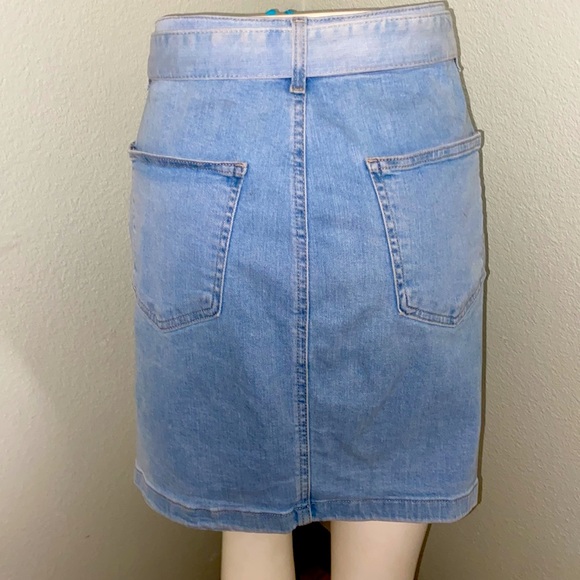 Denim Co. Blue Denim Midi Jean Skirt with Belt Size 12 - Picture 4 of 13